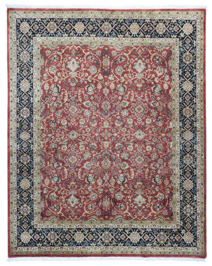 Indian Rug Hand Knotted Oriental Rug Very Fine Kashan Oriental Rug 8'X10'