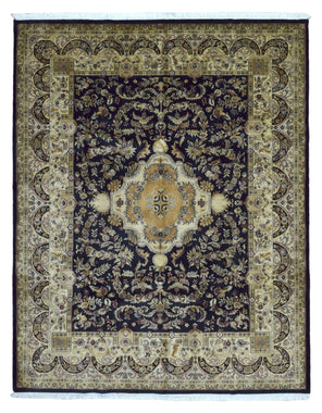Very Fine Large Silk Tabriz Oriental Rug 7'8X9'7