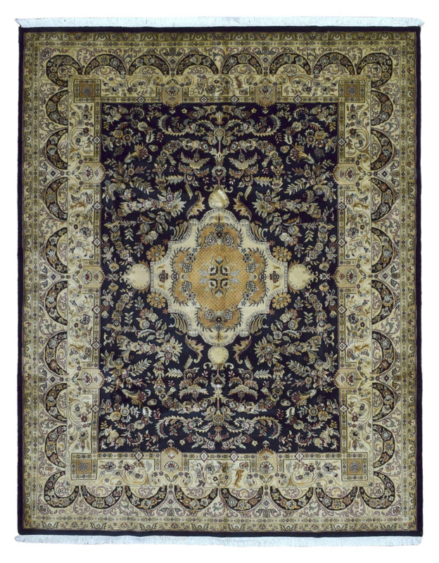 Very Fine Large Silk Tabriz Oriental Rug 7'8X9'7
