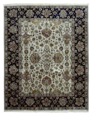 Indian Rug Hand Knotted Oriental Rug Very Fine Large Tabriz Oriental Rug 8'X10'