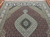 Very Fine White Silk Mahi Tabriz Area Rug 8'1x10'2
