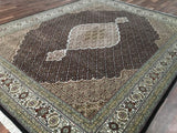 Indian Rug Hand Knotted Oriental Rug Very Fine Mahi Tabriz Oriental Rug With Silk 8'X10'