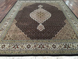 Indian Rug Hand Knotted Oriental Rug Very Fine Mahi Tabriz Oriental Rug With Silk 8'X10'