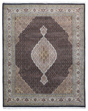 Indian Rug Hand Knotted Oriental Rug Very Fine Mahi Tabriz Oriental Rug With Silk 8'X10'