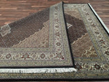 Indian Rug Hand Knotted Oriental Rug Very Fine Mahi Tabriz Oriental Rug With Silk 8'X10'
