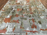 Indian Rug Hand Knotted Oriental Rug Very Fine Modern with Silk Oriental Area Rug 8'2X9'4