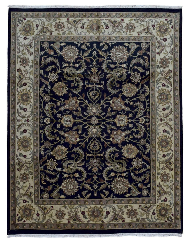 Indian Rug Hand Knotted Oriental Rug Very Fine Oriental Tabriz Rug 8'x10'