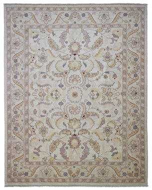 Silver Ivory Gold Fine Ziegler Area Rug 8'x10'