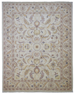 Silver Ivory Gold Fine Ziegler Area Rug 8'x10'