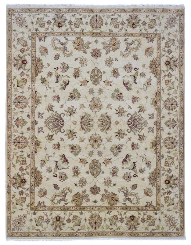 Indian Rug Hand Knotted Oriental Rug Very Fine Peshawar Area Rug 8' x 10'