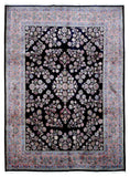 Indian Rug Hand Knotted Oriental Rug Very Fine Sarouk with Silk Oriental Rug 8'9 x 11'10