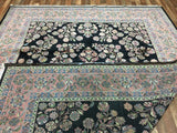 Indian Rug Hand Knotted Oriental Rug Very Fine Sarouk with Silk Oriental Rug 8'9 x 11'10