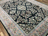 Indian Rug Hand Knotted Oriental Rug Very Fine Sarouk with Silk Oriental Rug 8'9 x 11'10