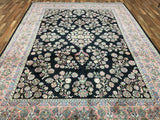 Indian Rug Hand Knotted Oriental Rug Very Fine Sarouk with Silk Oriental Rug 8'9 x 11'10
