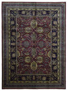 Indian Rug Hand Knotted Oriental Rug Very Fine Tabriz Area Rug 8'9X12'