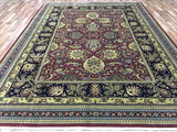 Indian Rug Hand Knotted Oriental Rug Very Fine Tabriz Area Rug 8'9X12'