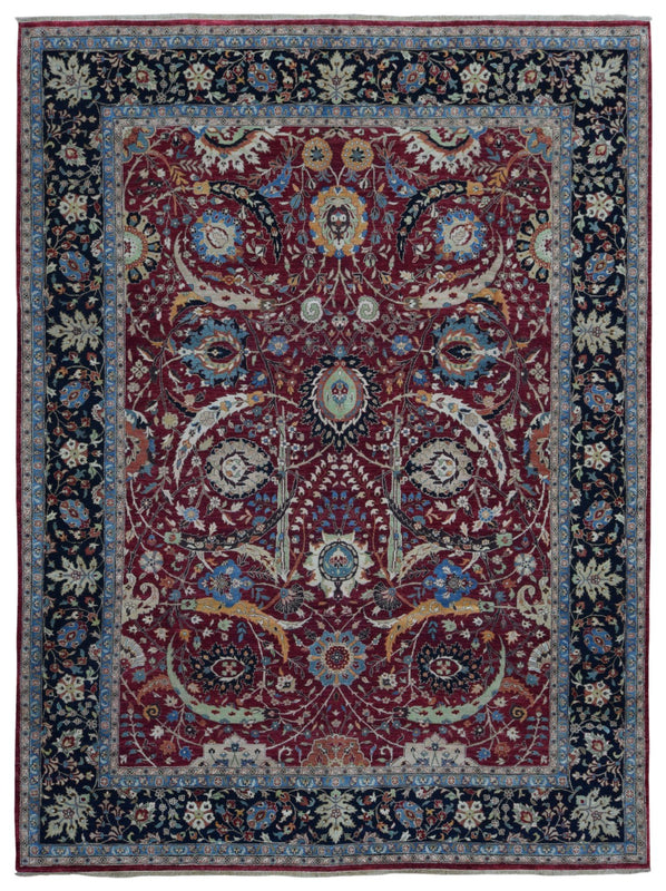 9'2 x 12' Very Fine Persian Silk Tabriz Large Area Rug