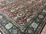 Indian Rug Hand Knotted Oriental Rug Very Fine Tabriz Oriental Rug 9'X12'