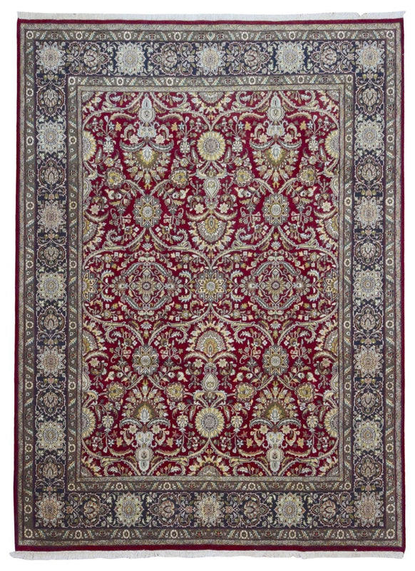 Indian Rug Hand Knotted Oriental Rug Very Fine Tabriz Oriental Rug 9'X12'