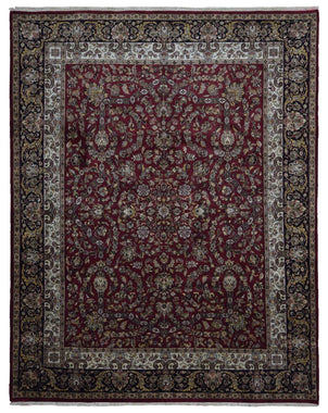 Indian Rug Hand Knotted Oriental Rug Very Fine Wool with Silk Tabriz Area Rug 8'1x10'2