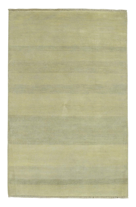 Nepal Rug Hand Knotted Oriental Rug Fine Modern Nepali Sari Silver Silk Area Rug 4'x6'1