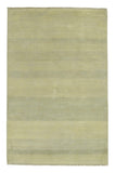 Nepal Rug Hand Knotted Oriental Rug Fine Modern Nepali Sari Silver Silk Area Rug 4'x6'1