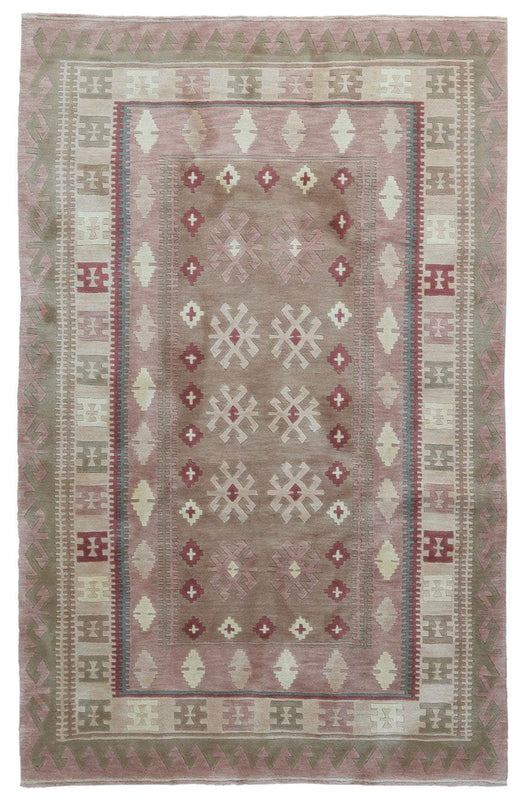 Nepal Rug Hand Knotted Oriental Rug Fine Symbolic Silk Nepali Oriental Rug 5'5x8'3