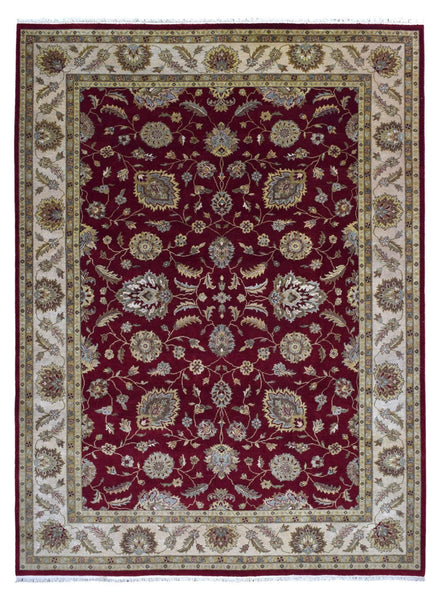 Red and Beige Chobi Peshawar Large Rug 9X12