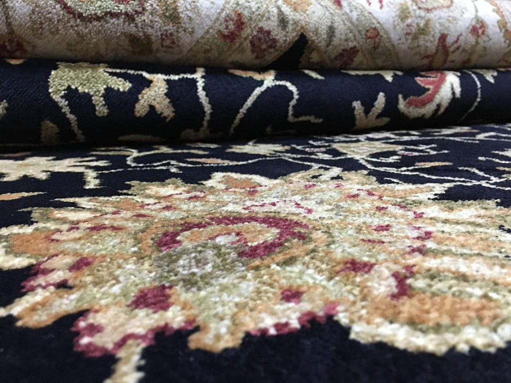Black and Beige Chobi Peshawar Large Rug 8'1X9'11