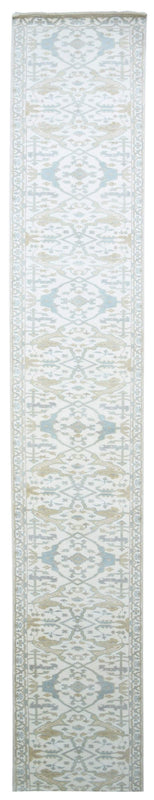Pakistan Rug Hand Knotted Oriental Rug Fine Oriental Oushak Runner 2'4x24'