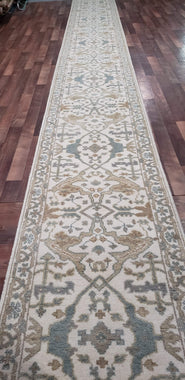 Pakistan Rug Hand Knotted Oriental Rug Fine Oriental Oushak Runner 2'4x24'
