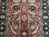 Pakistan Rug Hand Knotted Oriental Rug Fine Tabriz Runner Rug with Silk 3'2x10'
