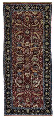 Pakistan Rug Hand Knotted Oriental Rug Fine Tabriz Runner Rug with Silk 3'2x10'