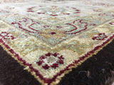Pakistan Rug Hand Knotted Oriental Rug Large Brown Chobi Peshawar Area Rug 9' x 11'9