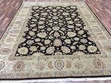 Pakistan Rug Hand Knotted Oriental Rug Large Brown Chobi Peshawar Area Rug 9' x 11'9