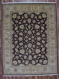 Pakistan Rug Hand Knotted Oriental Rug Large Brown Chobi Peshawar Area Rug 9' x 11'9
