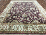 Pakistan Rug Hand Knotted Oriental Rug Large Fine Purple Chobi Peshawar Area Rug 8'9x12'