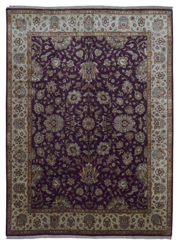 Pakistan Rug Hand Knotted Oriental Rug Large Fine Purple Chobi Peshawar Area Rug 8'9x12'