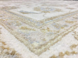Pakistan Rug Hand Knotted Oriental Rug Very Fine Silver and Gold Venetian Peshawar 8'x10'3
