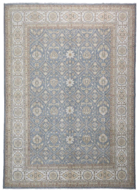 Pakistani Rug Hand Knotted Oriental Rug Fine Golden Peshawar Area Rug 9'4x14'