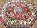 Pakistani Rug Hand Knotted Oriental Rug Fine Octagonal Kazak Oriental Area Rug 6'x 6'