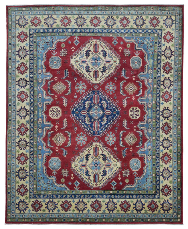 Pakistani Rug Hand Knotted Oriental Rug Fine Pakistan Kazak Large Oriental Rug 8'1x9'7