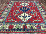 Pakistani Rug Hand Knotted Oriental Rug Fine Pakistan Kazak Large Oriental Rug 8'1X9'7