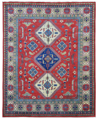 Pakistani Rug Hand Knotted Oriental Rug Fine Pakistan Kazak Large Oriental Rug 8'1X9'7