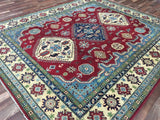 Pakistani Rug Hand Knotted Oriental Rug Fine Pakistan Kazak Large Oriental Rug 8'1x9'7