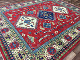 Pakistani Rug Hand Knotted Oriental Rug Fine Pakistan Kazak Large Oriental Rug 8'1X9'7