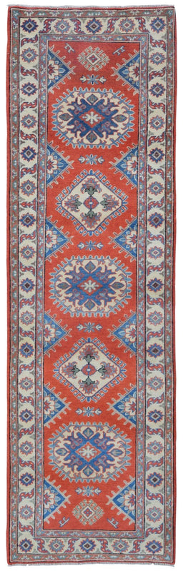 Pakistani Rug Hand Knotted Oriental Rug Fine Pakistan Kazak Runner Rug 2'10x9'4