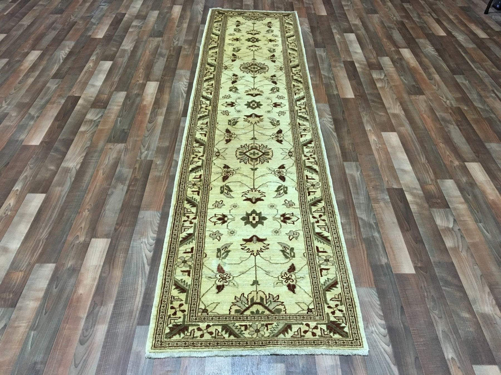 Beige Pakistan Peshawar Runner Rug 2'8X10'3