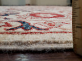 Pakistani Rug Hand Knotted Oriental Rug Fine Red White and Blue Silk Tabriz Area Rug 8'x10'