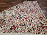 Pakistani Rug Hand Knotted Oriental Rug Fine Red White and Blue Silk Tabriz Area Rug 8'x10'